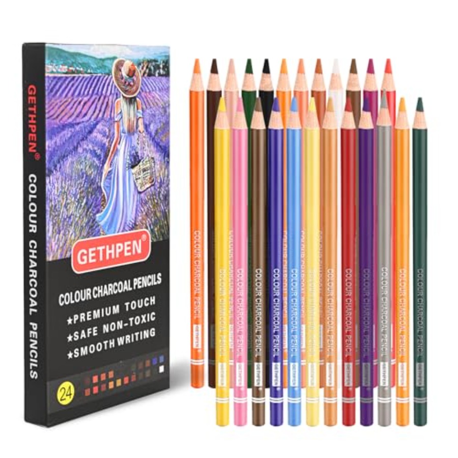 Chalk Pastel Set - Ensemble de crayons de fusain colorés,