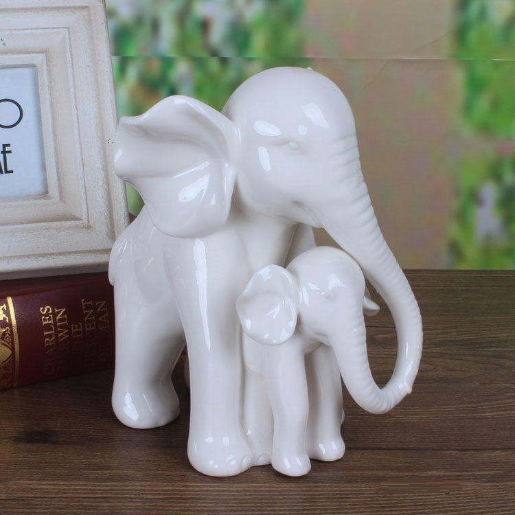 Art And Craft For Mother'S Day - Sculpture d'éléphant en porcelaine de Jade