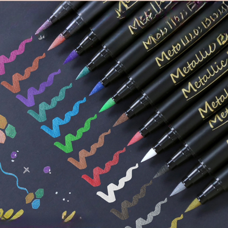 Art And Craft For Mother'S Day - 10 stylos marqueurs à paillettes métalliques,