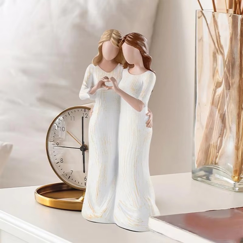 Statue mère et fille peinte à  - Art And Craft For Mother'S Day avis et prix