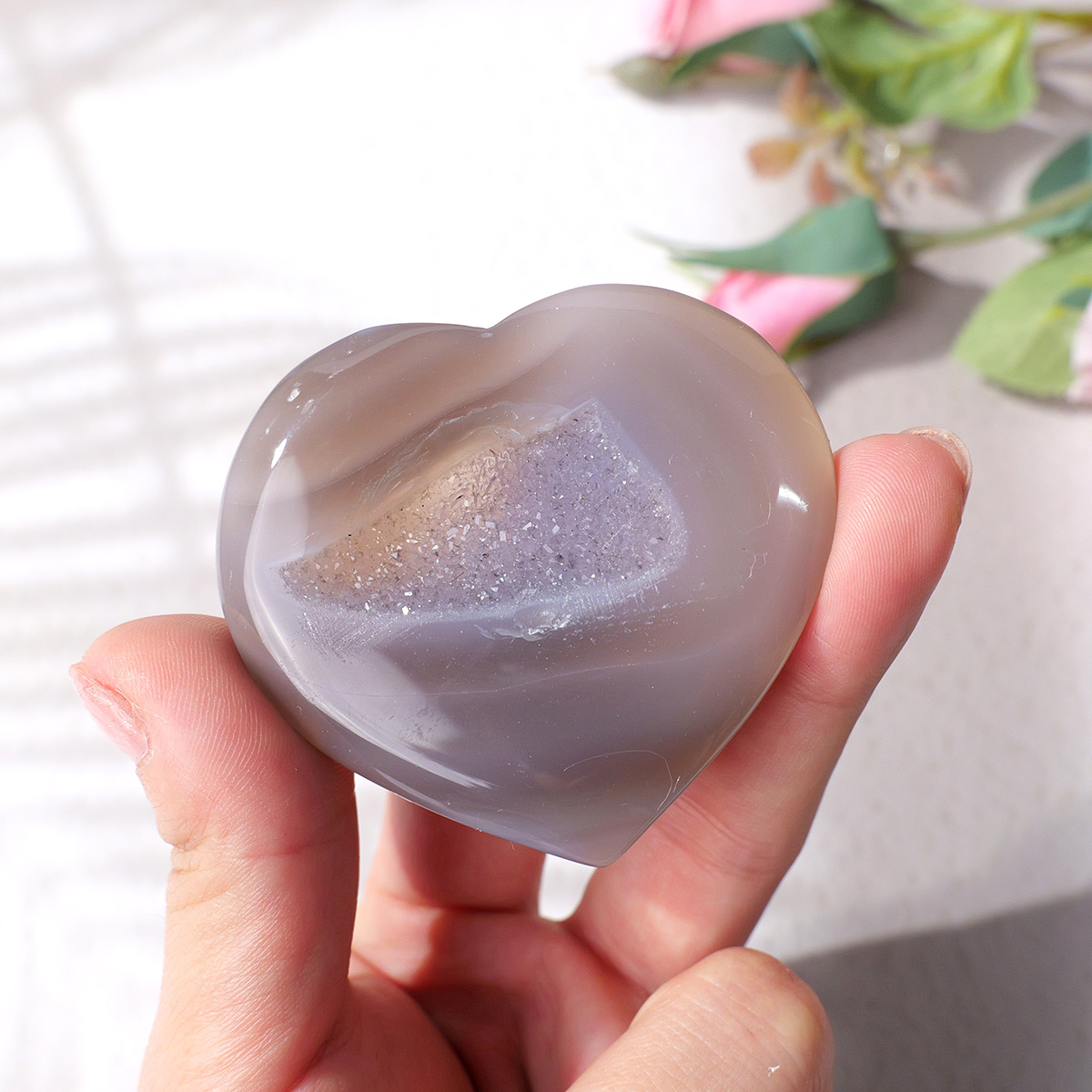 Agate naturelle en forme de cœ - Art And Craft For Mother'S Day avis et prix